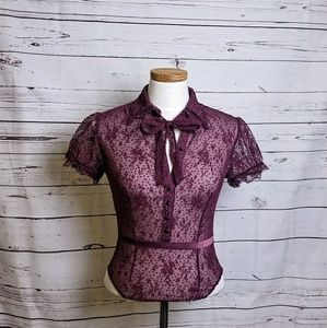 VICTORIA'S SECRET VELVET DOT BUTTON BODYSUIT